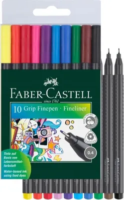 Produktbild von Faber-Castell Grip, Mehrfarbig, Mehrfarbig, 0,4 mm, Recycelbarer Kunststoff, Metall, 10 Stück(e)