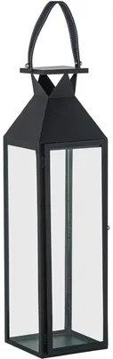 Metall-Laterne, schwarz, 19x18x68 cm, für Boden oder Tisch