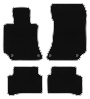 Produktbild von Fußmatten Velours Schwarz/Silber für Mercedes E W212 2009-2016 Set 4-tlg
