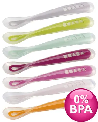 Produktbild von Beaba Ergonomischer Babyloeffel aus Silikon 1. Altersstufe - windisches blau; 913381