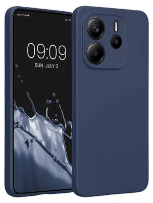 Produktbild von kwmobile Handyhülle für Xiaomi Redmi Note 14 4G (Nicht für 5G) Hülle - weiche Silikon Case metallisch schimmernd - Schutzhülle Cover - Metallic Blau