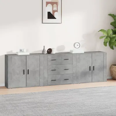 Produktbild von vidaXL Sideboards 3 Stk. Betongrau Holzwerkstoff
