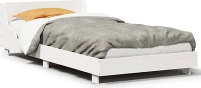 Produktbild von vidaXL Massivholzbett ohne Matratze Weiß 75x190 cm Kiefernholz