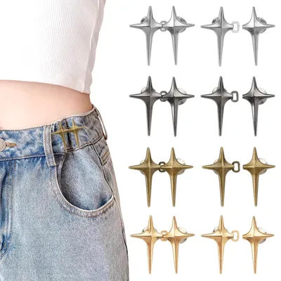8 Paar Hüftverschlüsse – verstellbare Jeansknöpfe, 4 Farben