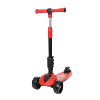 Produktbild von Habib 3-Rad Kinderroller mit LED Rädern & Sitz | Faltbar Höhenverstellbar: Rot