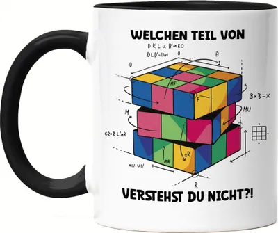 Produktbild von Welchen Teil Von Verstehst Du Nicht Tasse Schwarz Logik Mathematik Spiel Gedächtnis Zauberwürfel Verstand Intellekt