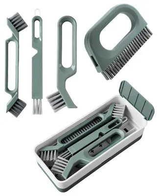 Image de Brosse de nettoyage pour joints et carrelages, 5 en 1, avec des poils en nylon, idéale pour la salle de bain et la cuisine