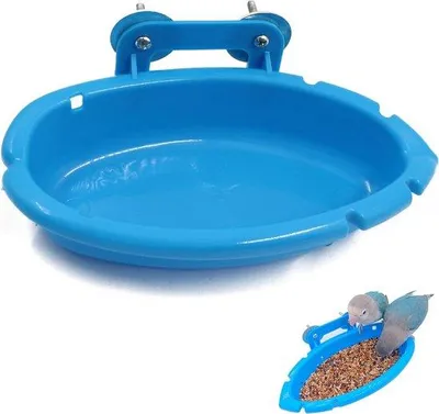 Obrázek produktu pro Koupací vanička pro domácí papoušky, 18 × 10 × 4 cm, modrá