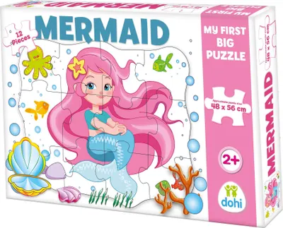 Produktbild von Bodenpuzzle Meerjungfrau Mein Erstes Riesen Puzzle 12-tlg. XXL Puzzleteile 48x59 cm