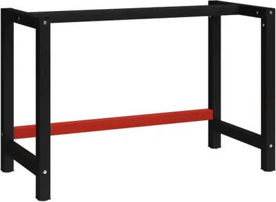 Image de vidaXL Support d'établi métallique 120x57x79 cm noir et rouge