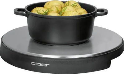 Produktbild von Cloer 6718 Warmhalteplatte mit Speicherstein, warmhalten von Speisen, 5 min Aufheizzeit, Temperatur bis 130 °C, kabellose Verwendung, hält bis zu 60
