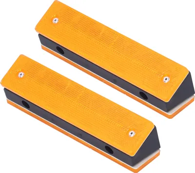 Imagen del producto de 2 unidades de señalizadora reflectante rectangular para carreteras, utilizada como marcador en instalaciones de advertencia de tráfico en autopistas (amarillo y amarillo) (amarillo y amarillo)