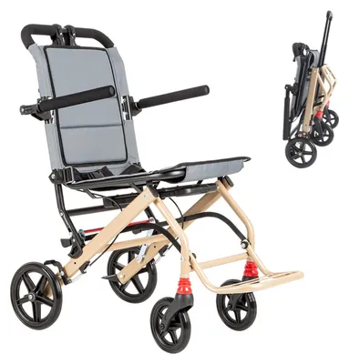 Image de Fauteuil roulant de réadaptation pliable, léger et compact