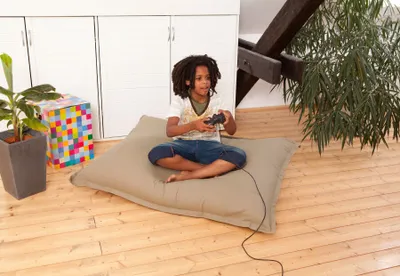 Produktbild von Smoothy Riesensitzsack XL Braun 250L Volumen mit 100% Baumwollbezug - 140x110 cm Sitzkissen für Kinder & Erwachsene, Indoor Bean Bag