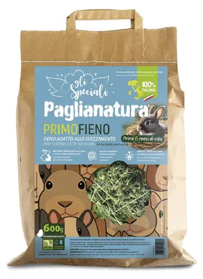 Productafbeelding van Paglianatura 600 gram, met 20% luzerne – Ideaal voer voor jonge konijnen en knaagdieren in de eerste 6 maanden