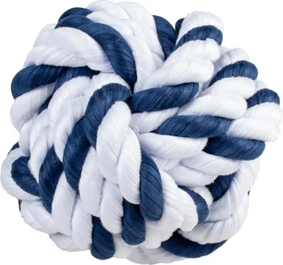 Produktbild von Duvo+ Zahnpflegeball aus Sweaterstoff blau/weiß, Größe: M