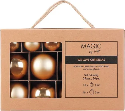 Produktbild von Weihnachtskugeln 34 Stk 4,6 cm Inkagold