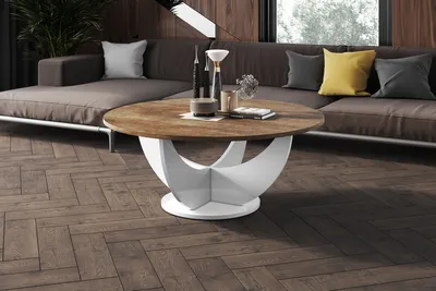 Produktbild von Design Couchtisch HRC-111 Hochglanz Wohnzimmertisch Highgloss Rund Tisch ⌀100 cm x 45 cm