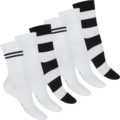 Produktbild von Footstar Damen Herren Ringel Socken (6 Paar) - Weiß 39-42