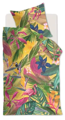 Renforcé Bettwäsche 2-tlg. 135x200 cm, Kissen 80x80 cm, Blumen