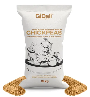 Obrázok produktu pre Cícer sušený, 15 kg, nepražený, proteínový, vegánsky, vhodný na hummus a falafel, značka GiDeli