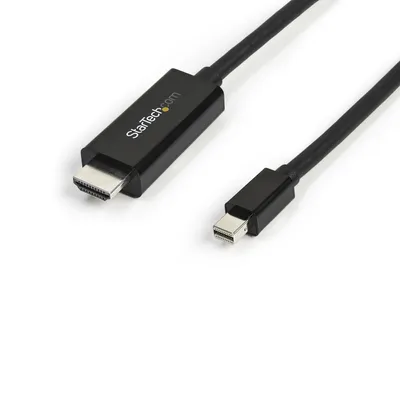 Produktbild von StarTech.com Mini DisplayPort auf HDMI Adapterkabel - Mini DP zu HDMI Adapter Kabel - 3m - Ultra HD 4K 30Hz - Schwarz - Adapterkabel - Mini DisplayPort männlich zu HDMI männlich - 3 m - Schwarz - 4K Unterstützung