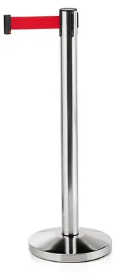 Produktbild von 2x Abgrenzungspfosten Gurtband integriert 2 Meter rot Lightflex Hochglanzpoliert