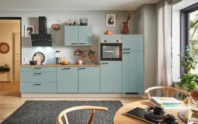 Produktbild von PICCANTE Plus Küchenzeile ohne Geräte Marlena 320 cm fjördgrün matt vormontiert Variante rechts 4067368010467