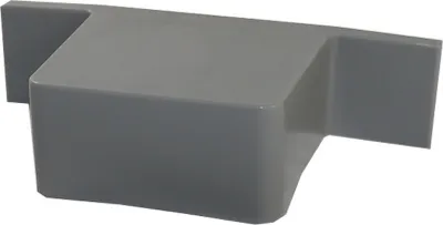 A gray plastic corner piece for a swimming pool.