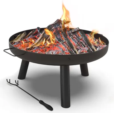 Image de Brûleur à charbon VOUNOT® en métal avec tisonnier, Ø 60 cm, noir
