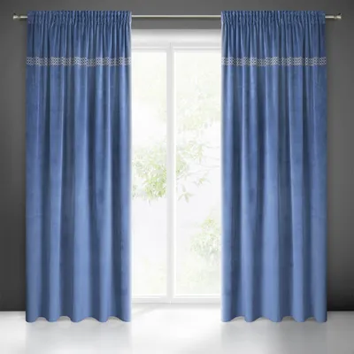 Produktbild von Vorhang JOVITA dunkelblau marine140x270 cm  Kräuselband Tunnelzug Tunneldurchzug