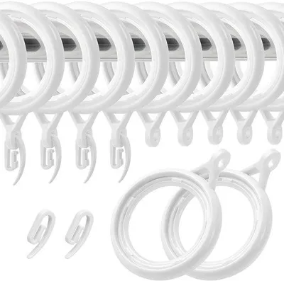 Produktbild von Kunststofförderungen 32 Stück, 40 mm Innendurchmesser, für Duschvorhänge, Schlafzimmer- und Badezimmerfenster