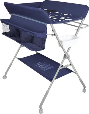 Produktbild von Baby Commode - Beistelltisch - Babypflege - Faltbar und mobil - 80 x 66 x 98 cm - Blau