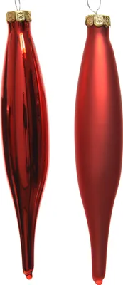 Produktbild von Christbaumschmuck Eiszapfen 15cm Glas 6er Set - Weihnachtsrot