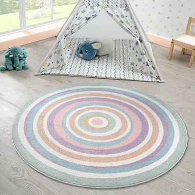 Produktbild von Moderner weicher Kinderteppich rund 120 cm