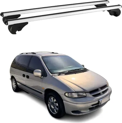 Image de Barres de toit Transversales pour Chrysler Grand Voyager 1995-2001 Alu Argent