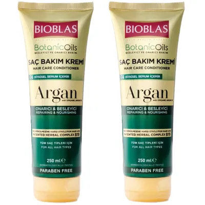 Produktbild von Bioblas Botanic Oils Arganöl Haarspülung 2x250 ml – Reparierender & Nährender Conditioner , Parabenfrei