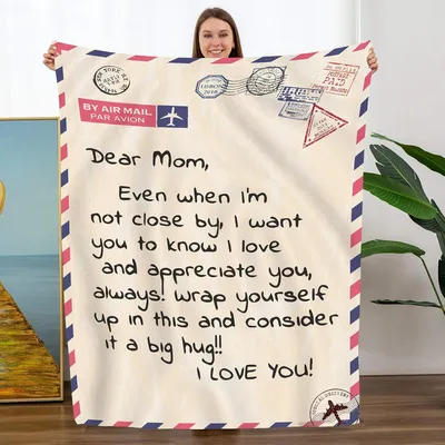 Produktbild von Kuscheldecke für meine Mutter von Tochter und Sohn, Geschenk zum Geburtstag, Muttertag oder Weihnachten, weiche Flanelldecke