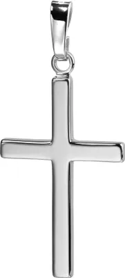Produktbild von Kreuz-Anhänger für Damen, Herren und Kinder als Kettenanhänger 925 Silber Hochglanz mit Schmuck-Etui