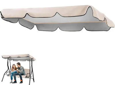 Produktbild von Ersatzdach für Sonnendach einer Gartenschaukel – Inklusive Dach- und Sitzauflage, UV-Schutz – Maße: 164×114×15 cm (Dach) / 150×50×10 cm (Sitz)
