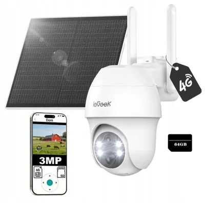 Produktbild von ieGeek 2K HD Außenkamera 4G PTZ Solar Überwachung