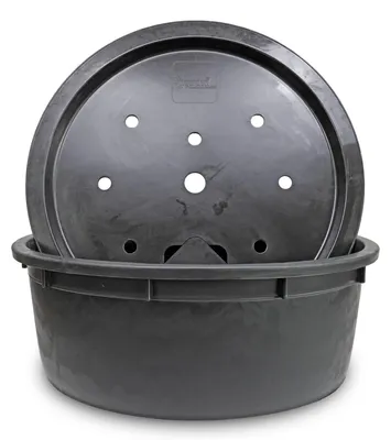 Produktbild von CLGarden Springbrunnenbecken Set mit ø 88cm GFK Deckel 150 Liter PE Becken für Springbrunnen Quellstein 90cm