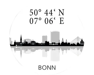 Produktbild von Glasbild Bonn Koordinaten I Ø 50 cm