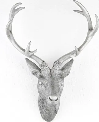 Immagine prodotto di Corna di cervo 10 Ender argento plastica 30x18x40 cm testa di cervo