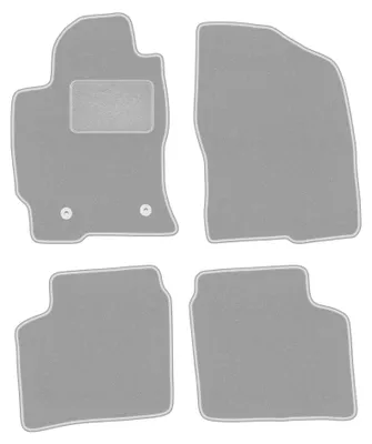 Obrázek produktu pro Velurové autokoberce pro: Toyota Prius II 2003-2010 (hatchback) – sada 4 ks, šedé, na míru – Wielganizator OSLO