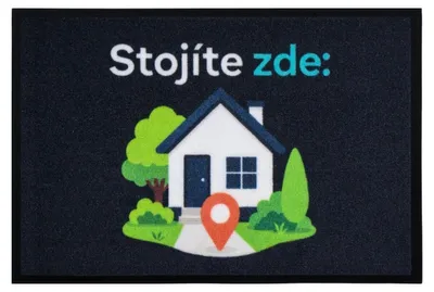 Image de 40 x 60 cm Tapis d'entrée GPS (Vous êtes ici) 40 x 60 cm - pour l'extérieur et l'intérieur