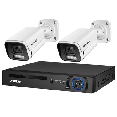 Productafbeelding van Beveiligingscamerasysteem, 8MP resolutie, AI-bewegingsdetectie, Geen, 4-kanaals NVR en 2 camera's