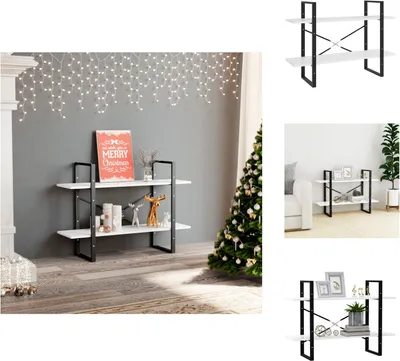 Obrázek produktu pro vidaXL Knihovna 2 přihrádky bílá 100x30x70 cm materiál na bázi dřeva - Knihovny a regály