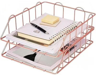 Produktbild von Metallene Briefablage, rosa, A4, stapelbar, Büroorganizer