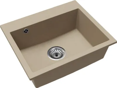 Zdjęcie produktu dla Kondela Granitowy zlew kuchenny z syfonem Siven 55 58x49 cm - beżowy